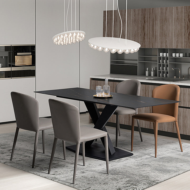 Faux Leather Kitchen Dining Armless Chair Upholstered Dining Chair Clearhalo 'Dining Chairs' 'Dining Tables & Seating' 'dining_chair' 'furn' 'furn_dining_chair' 'Furniture' 'Kitchen & Dining Furniture' 6357463