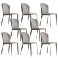 Faux Leather Kitchen Dining Armless Chair Upholstered Dining Chair Grey 8 Piece Set Clearhalo 'Dining Chairs' 'Dining Tables & Seating' 'dining_chair' 'furn' 'furn_dining_chair' 'Furniture' 'Kitchen & Dining Furniture' 6357474