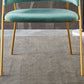 Glam Upholstered Arm Chair Velvet Open Back Dining Chair with Gold Legs