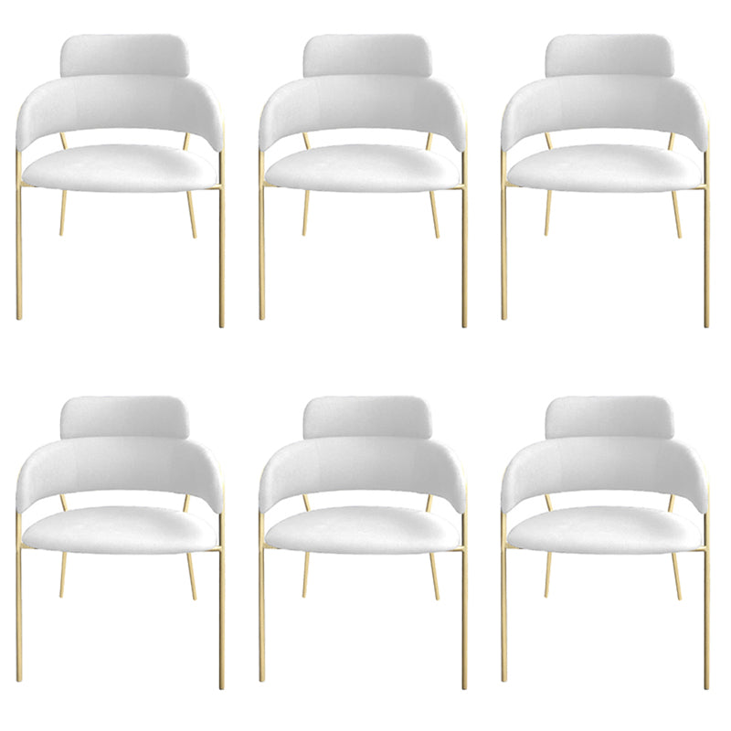 Glam Upholstered Arm Chair Velvet Open Back Dining Chair with Gold Legs