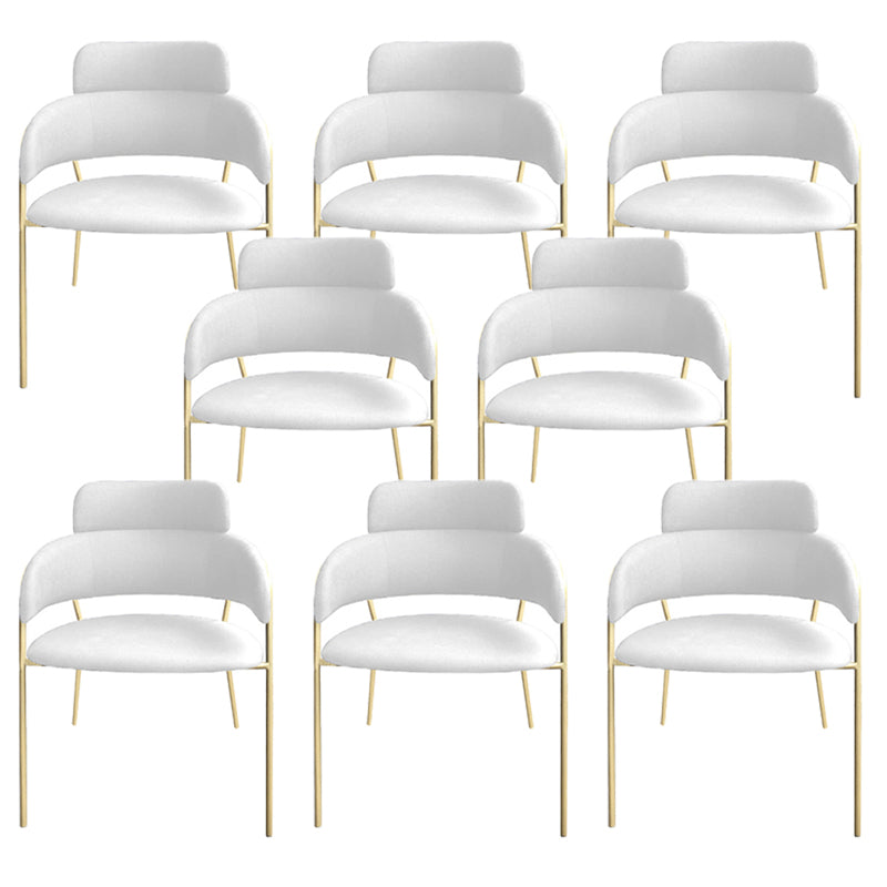 Glam Upholstered Arm Chair Velvet Open Back Dining Chair with Gold Legs