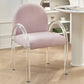 Glam Acrylic Dining Armchair Upholstered Velvet Dining Arm Chair Pink 1 Piece Clearhalo 'Dining Chairs' 'Dining Tables & Seating' 'dining_chair' 'furn' 'furn_dining_chair' 'Furniture' 'Kitchen & Dining Furniture' 6357540