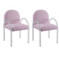 Glam Acrylic Dining Armchair Upholstered Velvet Dining Arm Chair Pink 2 Piece Set Clearhalo 'Dining Chairs' 'Dining Tables & Seating' 'dining_chair' 'furn' 'furn_dining_chair' 'Furniture' 'Kitchen & Dining Furniture' 6357541