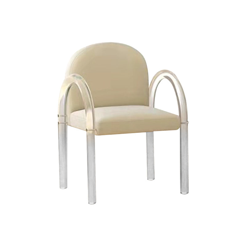 Glam Acrylic Dining Armchair Upholstered Velvet Dining Arm Chair Clearhalo 'Dining Chairs' 'Dining Tables & Seating' 'dining_chair' 'furn' 'furn_dining_chair' 'Furniture' 'Kitchen & Dining Furniture' 6357544