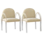 Glam Acrylic Dining Armchair Upholstered Velvet Dining Arm Chair Off-White 2 Piece Set Clearhalo 'Dining Chairs' 'Dining Tables & Seating' 'dining_chair' 'furn' 'furn_dining_chair' 'Furniture' 'Kitchen & Dining Furniture' 6357545