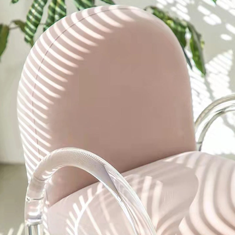 Glam Acrylic Dining Armchair Upholstered Velvet Dining Arm Chair Clearhalo 'Dining Chairs' 'Dining Tables & Seating' 'dining_chair' 'furn' 'furn_dining_chair' 'Furniture' 'Kitchen & Dining Furniture' 6357546