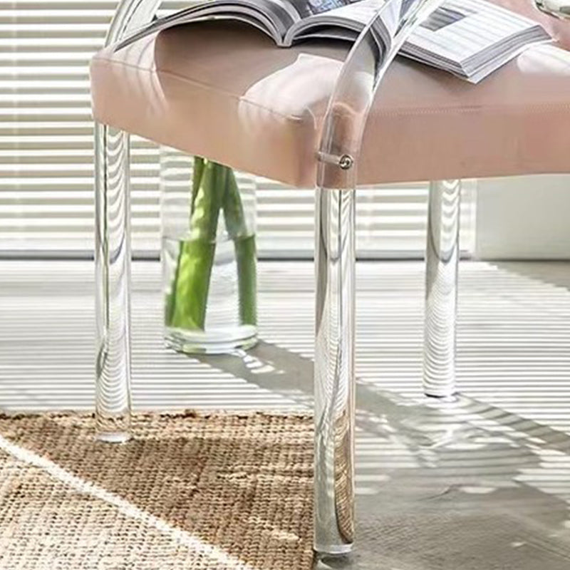 Glam Acrylic Dining Armchair Upholstered Velvet Dining Arm Chair Clearhalo 'Dining Chairs' 'Dining Tables & Seating' 'dining_chair' 'furn' 'furn_dining_chair' 'Furniture' 'Kitchen & Dining Furniture' 6357548