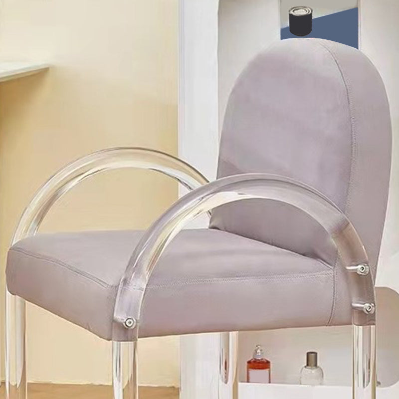Glam Acrylic Dining Armchair Upholstered Velvet Dining Arm Chair Clearhalo 'Dining Chairs' 'Dining Tables & Seating' 'dining_chair' 'furn' 'furn_dining_chair' 'Furniture' 'Kitchen & Dining Furniture' 6357549
