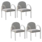 Glam Acrylic Dining Armchair Upholstered Velvet Dining Arm Chair Grey 4 Piece Set Clearhalo 'Dining Chairs' 'Dining Tables & Seating' 'dining_chair' 'furn' 'furn_dining_chair' 'Furniture' 'Kitchen & Dining Furniture' 6357550