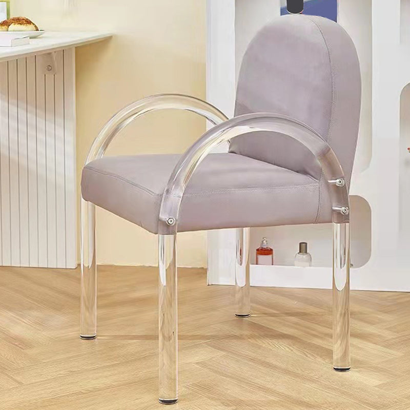 Glam Acrylic Dining Armchair Upholstered Velvet Dining Arm Chair Clearhalo 'Dining Chairs' 'Dining Tables & Seating' 'dining_chair' 'furn' 'furn_dining_chair' 'Furniture' 'Kitchen & Dining Furniture' 6357551