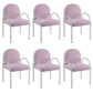 Glam Acrylic Dining Armchair Upholstered Velvet Dining Arm Chair Pink 6 Piece Set Clearhalo 'Dining Chairs' 'Dining Tables & Seating' 'dining_chair' 'furn' 'furn_dining_chair' 'Furniture' 'Kitchen & Dining Furniture' 6357554