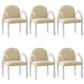 Glam Acrylic Dining Armchair Upholstered Velvet Dining Arm Chair Off-White 6 Piece Set Clearhalo 'Dining Chairs' 'Dining Tables & Seating' 'dining_chair' 'furn' 'furn_dining_chair' 'Furniture' 'Kitchen & Dining Furniture' 6357558