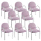 Glam Acrylic Dining Armchair Upholstered Velvet Dining Arm Chair Pink 8 Piece Set Clearhalo 'Dining Chairs' 'Dining Tables & Seating' 'dining_chair' 'furn' 'furn_dining_chair' 'Furniture' 'Kitchen & Dining Furniture' 6357559