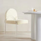 Glam Acrylic Dining Armchair Upholstered Velvet Dining Arm Chair Off-White 1 Piece Clearhalo 'Dining Chairs' 'Dining Tables & Seating' 'dining_chair' 'furn' 'furn_dining_chair' 'Furniture' 'Kitchen & Dining Furniture' 6357560