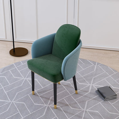 Upholstered Velvet Arm Chair Industrial Parsons Chair with Metal Legs Blue-Green 1 Piece Clearhalo 'Dining Chairs' 'Dining Tables & Seating' 'dining_chair' 'furn' 'furn_dining_chair' 'Furniture' 'Kitchen & Dining Furniture' 6357567