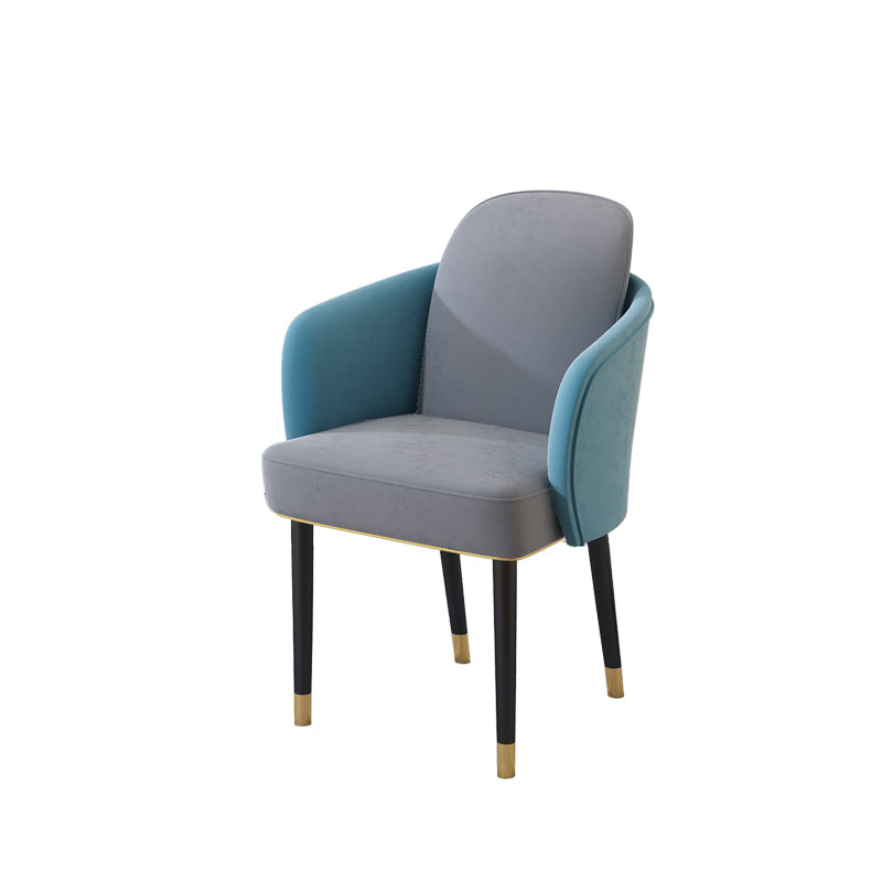 Upholstered Velvet Arm Chair Industrial Parsons Chair with Metal Legs Clearhalo 'Dining Chairs' 'Dining Tables & Seating' 'dining_chair' 'furn' 'furn_dining_chair' 'Furniture' 'Kitchen & Dining Furniture' 6357570
