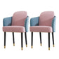 Upholstered Velvet Arm Chair Industrial Parsons Chair with Metal Legs Blue-Pink 2 Piece Set Clearhalo 'Dining Chairs' 'Dining Tables & Seating' 'dining_chair' 'furn' 'furn_dining_chair' 'Furniture' 'Kitchen & Dining Furniture' 6357571