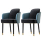 Upholstered Velvet Arm Chair Industrial Parsons Chair with Metal Legs Blue-Black 2 Piece Set Clearhalo 'Dining Chairs' 'Dining Tables & Seating' 'dining_chair' 'furn' 'furn_dining_chair' 'Furniture' 'Kitchen & Dining Furniture' 6357573