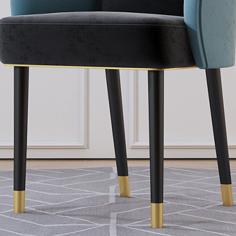 Upholstered Velvet Arm Chair Industrial Parsons Chair with Metal Legs Clearhalo 'Dining Chairs' 'Dining Tables & Seating' 'dining_chair' 'furn' 'furn_dining_chair' 'Furniture' 'Kitchen & Dining Furniture' 6357576