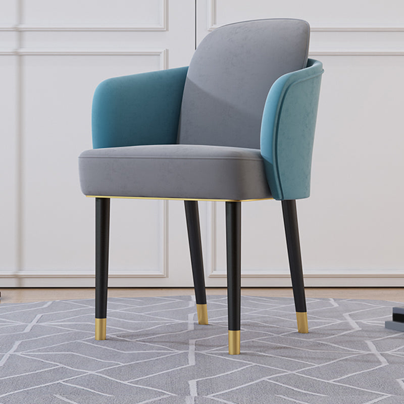 Upholstered Velvet Arm Chair Industrial Parsons Chair with Metal Legs Clearhalo 'Dining Chairs' 'Dining Tables & Seating' 'dining_chair' 'furn' 'furn_dining_chair' 'Furniture' 'Kitchen & Dining Furniture' 6357581