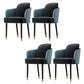 Upholstered Velvet Arm Chair Industrial Parsons Chair with Metal Legs Blue-Black 4 Piece Set Clearhalo 'Dining Chairs' 'Dining Tables & Seating' 'dining_chair' 'furn' 'furn_dining_chair' 'Furniture' 'Kitchen & Dining Furniture' 6357583