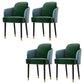Upholstered Velvet Arm Chair Industrial Parsons Chair with Metal Legs Blue-Green 4 Piece Set Clearhalo 'Dining Chairs' 'Dining Tables & Seating' 'dining_chair' 'furn' 'furn_dining_chair' 'Furniture' 'Kitchen & Dining Furniture' 6357584