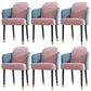 Upholstered Velvet Arm Chair Industrial Parsons Chair with Metal Legs Blue-Pink 6 Piece Set Clearhalo 'Dining Chairs' 'Dining Tables & Seating' 'dining_chair' 'furn' 'furn_dining_chair' 'Furniture' 'Kitchen & Dining Furniture' 6357587