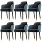 Upholstered Velvet Arm Chair Industrial Parsons Chair with Metal Legs Blue-Black 6 Piece Set Clearhalo 'Dining Chairs' 'Dining Tables & Seating' 'dining_chair' 'furn' 'furn_dining_chair' 'Furniture' 'Kitchen & Dining Furniture' 6357588