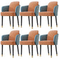 Upholstered Velvet Arm Chair Industrial Parsons Chair with Metal Legs Blue-Orange 6 Piece Set Clearhalo 'Dining Chairs' 'Dining Tables & Seating' 'dining_chair' 'furn' 'furn_dining_chair' 'Furniture' 'Kitchen & Dining Furniture' 6357590