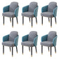 Upholstered Velvet Arm Chair Industrial Parsons Chair with Metal Legs Blue-Gray 6 Piece Set Clearhalo 'Dining Chairs' 'Dining Tables & Seating' 'dining_chair' 'furn' 'furn_dining_chair' 'Furniture' 'Kitchen & Dining Furniture' 6357591