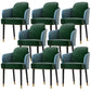 Upholstered Velvet Arm Chair Industrial Parsons Chair with Metal Legs Blue-Green 8 Piece Set Clearhalo 'Dining Chairs' 'Dining Tables & Seating' 'dining_chair' 'furn' 'furn_dining_chair' 'Furniture' 'Kitchen & Dining Furniture' 6357594