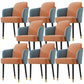 Upholstered Velvet Arm Chair Industrial Parsons Chair with Metal Legs Blue-Orange 8 Piece Set Clearhalo 'Dining Chairs' 'Dining Tables & Seating' 'dining_chair' 'furn' 'furn_dining_chair' 'Furniture' 'Kitchen & Dining Furniture' 6357595