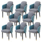 Upholstered Velvet Arm Chair Industrial Parsons Chair with Metal Legs Blue-Gray 8 Piece Set Clearhalo 'Dining Chairs' 'Dining Tables & Seating' 'dining_chair' 'furn' 'furn_dining_chair' 'Furniture' 'Kitchen & Dining Furniture' 6357596