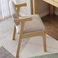 Chaise de bras de salle à manger en bois chaise de salle à manger rembourrée contemporaine
