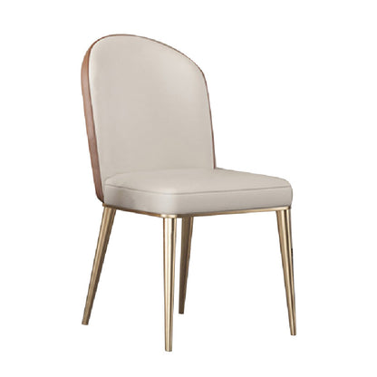 Glam dineren faux lederen stoelen armloze zijstoelen met metalen benen