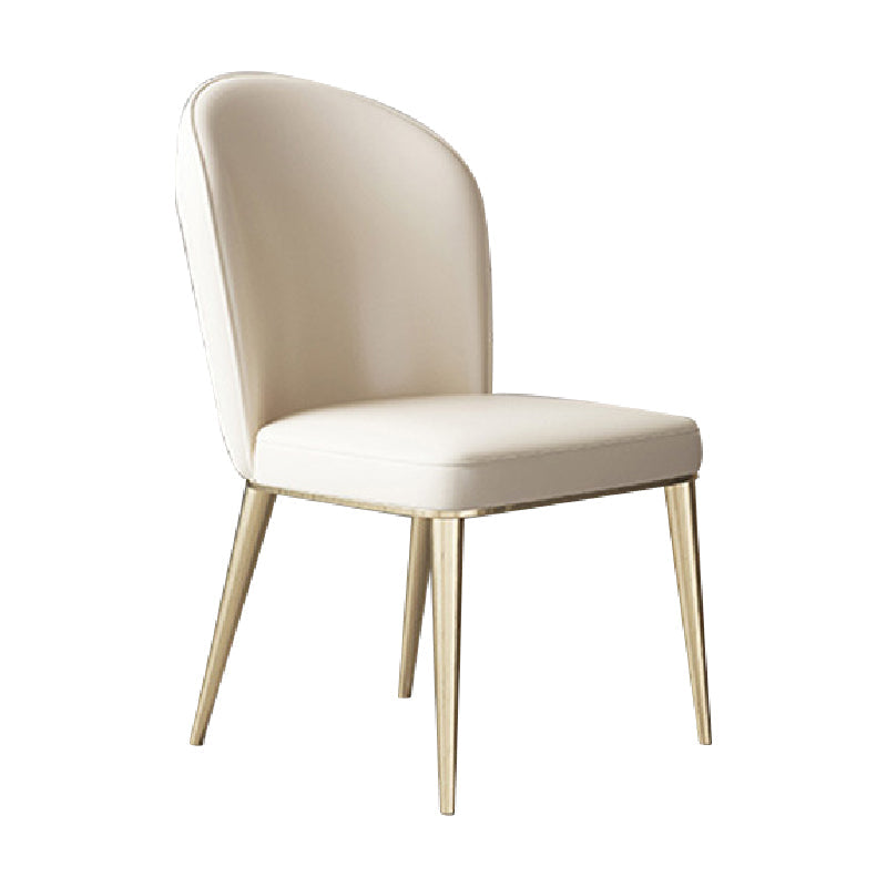 Glam dineren faux lederen stoelen armloze zijstoelen met metalen benen