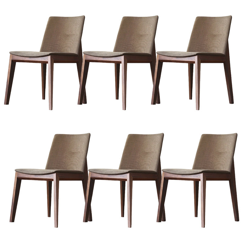 Wood Kitchen Armless Dining Chairs Contemporary Parsons Chairs 6 Piece Set Clearhalo 'Dining Chairs' 'Dining Tables & Seating' 'dining_chair' 'furn' 'furn_dining_chair' 'Furniture' 'Kitchen & Dining Furniture' 6357840