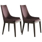 Wood Kitchen Dining Side Chair Contemporary Upholstered Dining Chair Red Brown 2 Piece Set Clearhalo 'Dining Chairs' 'Dining Tables & Seating' 'dining_chair' 'furn' 'furn_dining_chair' 'Furniture' 'Kitchen & Dining Furniture' 6357883
