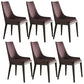 Wood Kitchen Dining Side Chair Contemporary Upholstered Dining Chair Red Brown 6 Piece Set Clearhalo 'Dining Chairs' 'Dining Tables & Seating' 'dining_chair' 'furn' 'furn_dining_chair' 'Furniture' 'Kitchen & Dining Furniture' 6357887