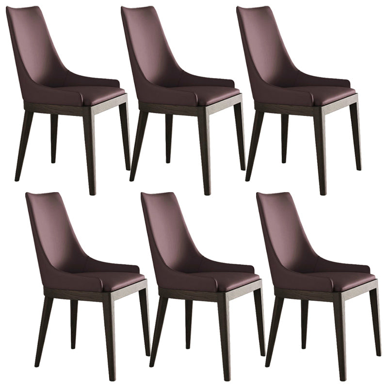 Wood Kitchen Dining Side Chair Contemporary Upholstered Dining Chair Red Brown 6 Piece Set Clearhalo 'Dining Chairs' 'Dining Tables & Seating' 'dining_chair' 'furn' 'furn_dining_chair' 'Furniture' 'Kitchen & Dining Furniture' 6357887