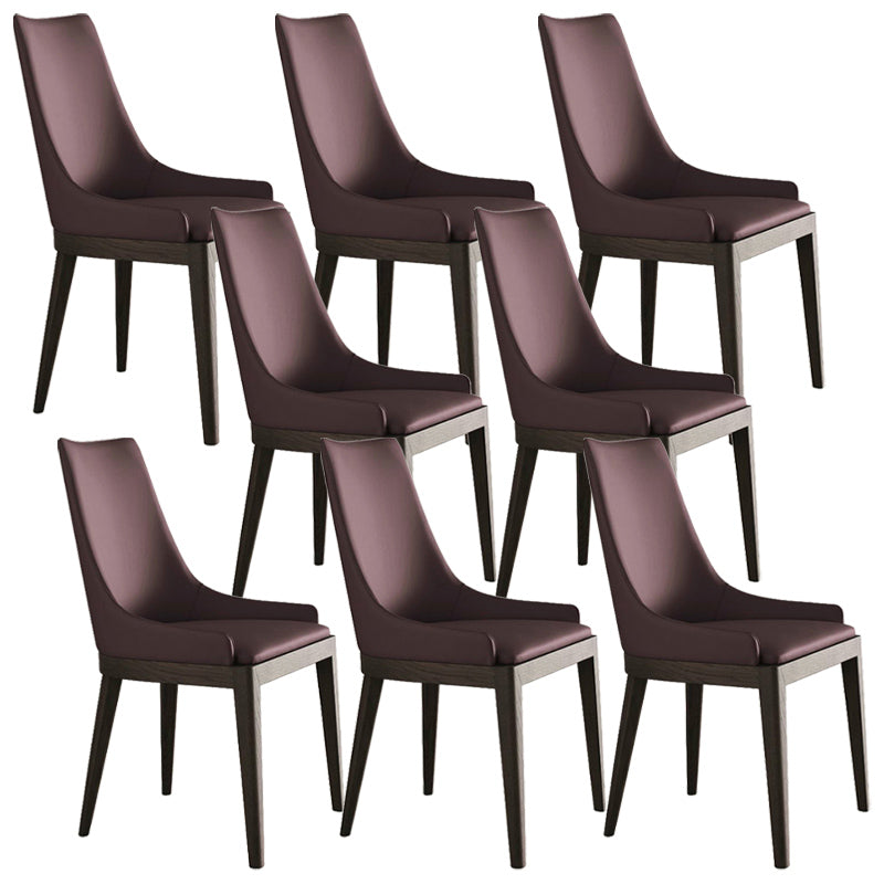 Wood Kitchen Dining Side Chair Contemporary Upholstered Dining Chair Red Brown 8 Piece Set Clearhalo 'Dining Chairs' 'Dining Tables & Seating' 'dining_chair' 'furn' 'furn_dining_chair' 'Furniture' 'Kitchen & Dining Furniture' 6357889