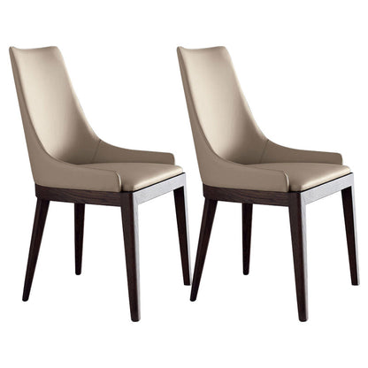 Wood Kitchen Dining Side Chair Contemporary Upholstered Dining Chair Off-White 2 Piece Set Clearhalo 'Dining Chairs' 'Dining Tables & Seating' 'dining_chair' 'furn' 'furn_dining_chair' 'Furniture' 'Kitchen & Dining Furniture' 6357890