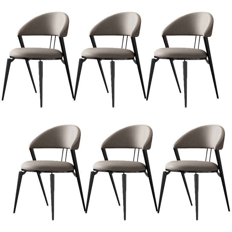 Contemporary Upholstered Dining Chair Open Back Dining Side Chair