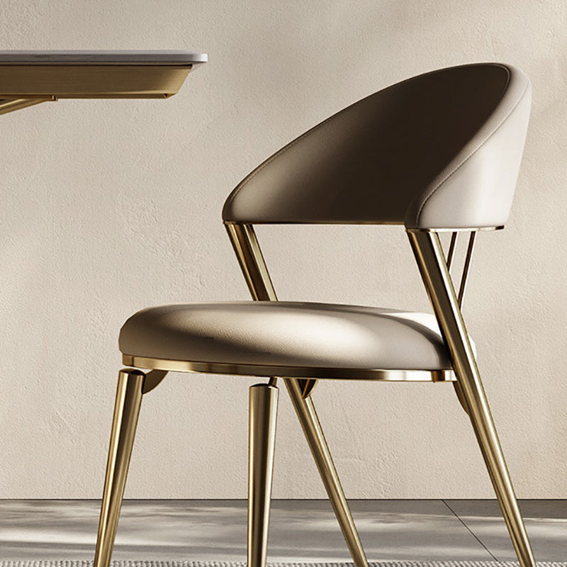 Contemporary Upholstered Dining Chair Open Back Dining Side Chair