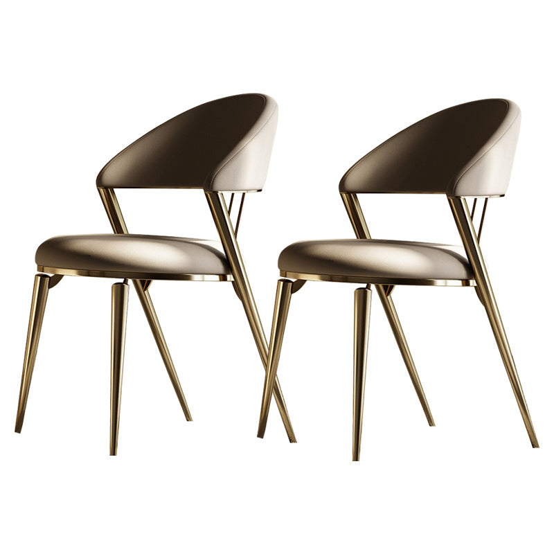 Contemporary Upholstered Dining Chair Open Back Dining Side Chair