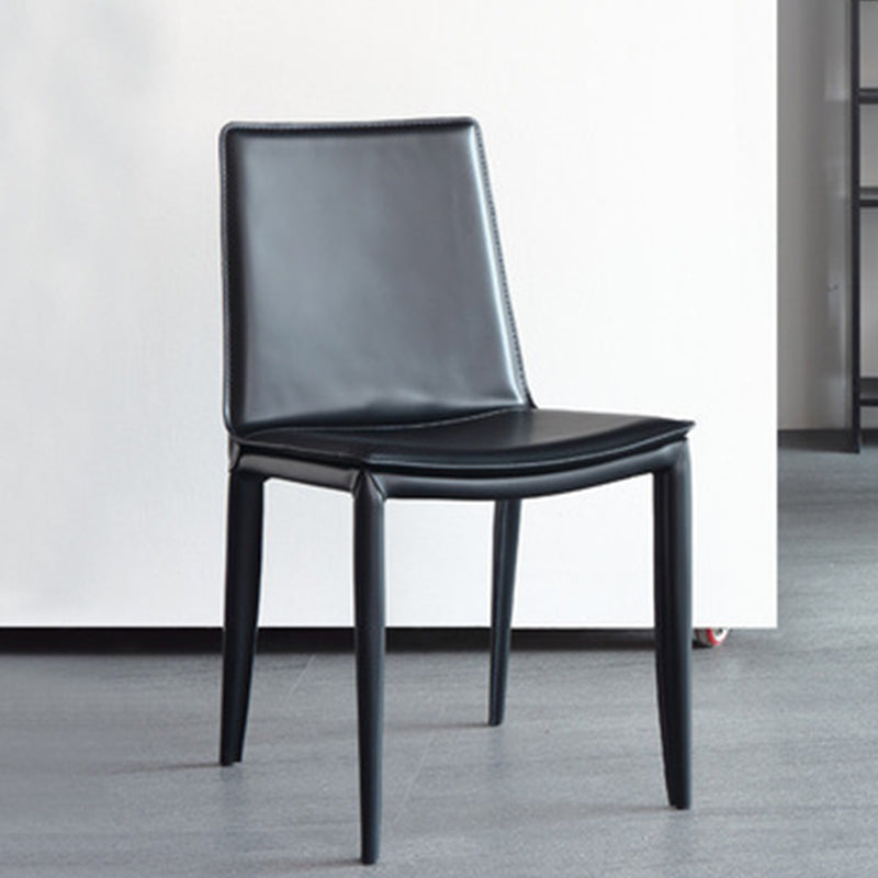 Industrial Leather Dining Chair Armless Side Chairs with Metal Legs for Home Use Clearhalo 'Dining Chairs' 'Dining Tables & Seating' 'dining_chair' 'furn' 'furn_dining_chair' 'Furniture' 'Kitchen & Dining Furniture' 6357926