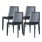 Industrial Leather Dining Chair Armless Side Chairs with Metal Legs for Home Use Black 4 Piece Set Clearhalo 'Dining Chairs' 'Dining Tables & Seating' 'dining_chair' 'furn' 'furn_dining_chair' 'Furniture' 'Kitchen & Dining Furniture' 6357929