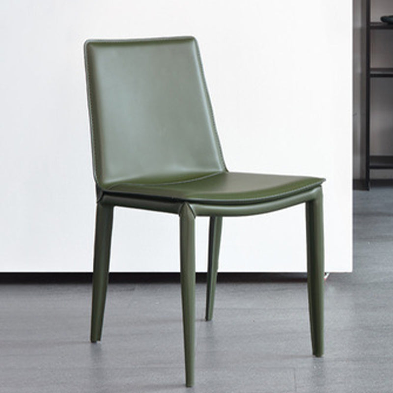 Industrial Leather Dining Chair Armless Side Chairs with Metal Legs for Home Use Clearhalo 'Dining Chairs' 'Dining Tables & Seating' 'dining_chair' 'furn' 'furn_dining_chair' 'Furniture' 'Kitchen & Dining Furniture' 6357930