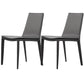 Industrial Leather Dining Chair Armless Side Chairs with Metal Legs for Home Use Dark Gray 2 Piece Set Clearhalo 'Dining Chairs' 'Dining Tables & Seating' 'dining_chair' 'furn' 'furn_dining_chair' 'Furniture' 'Kitchen & Dining Furniture' 6357935