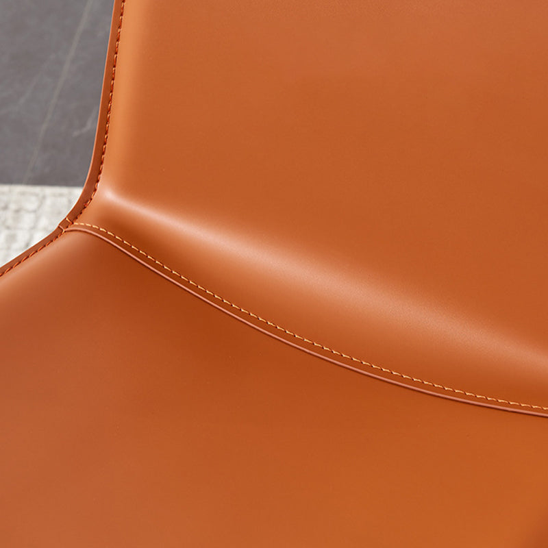 Industrial Leather Dining Chair Armless Side Chairs with Metal Legs for Home Use Clearhalo 'Dining Chairs' 'Dining Tables & Seating' 'dining_chair' 'furn' 'furn_dining_chair' 'Furniture' 'Kitchen & Dining Furniture' 6357939
